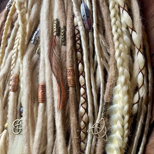 Viking Blonde dreads and braids synthetic blonde Dreadlocks Viking festival hair /blonde festival dreads Viking wedding hair image 7