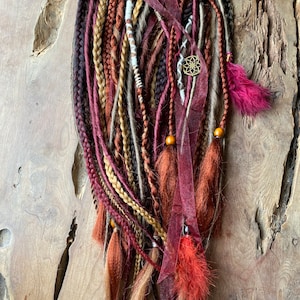 Autumn fall Red copper dreads  | Clip in red copper dreadlocks |  synthetic Dreads | red Celtic hair| Viking wedding Hair| Viking hair