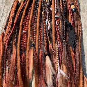 Red festival dreads & braids /red synthetic dreads /Viking wedding/dreadlocks | red copper dreadlocks | Viking festival hair/ clip in dreads