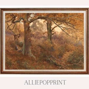 Autumn Landscape Oil Painting, Vintage Fall Print, Fall Wall Art, Digital Printable, Fall Decor