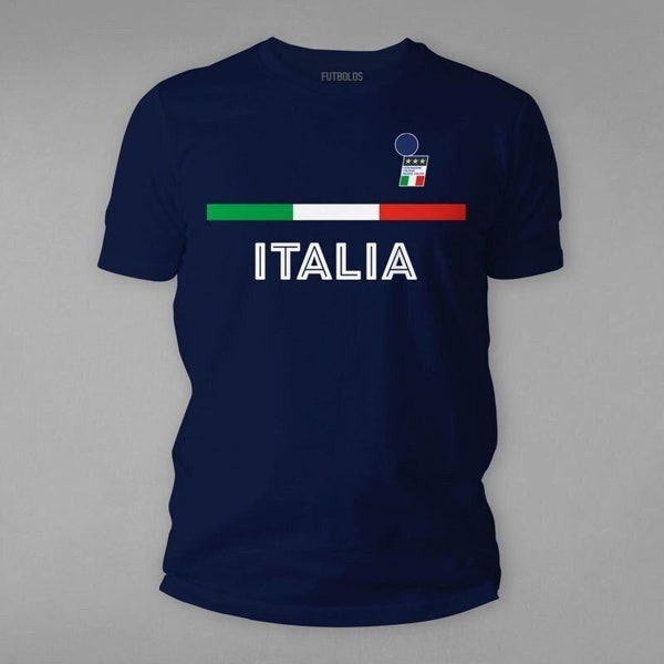 Italien National Football Team T-Shirt Crewneck Kurzarm Weiß und Schwarz Geschenke für ihn, Hochwertige Neueste Grafik Design Fußballspieler
