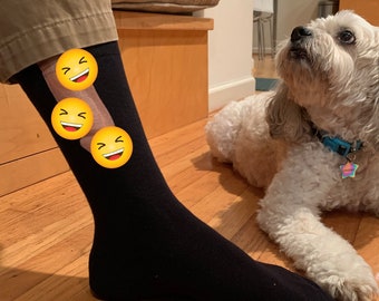 Funny Penis Socks for Him, Naughty Valentines Day or Anniversary Gag Gift for Him, Humorous Cock Socks for Husband or Boyfriend, Peek-a-Boo