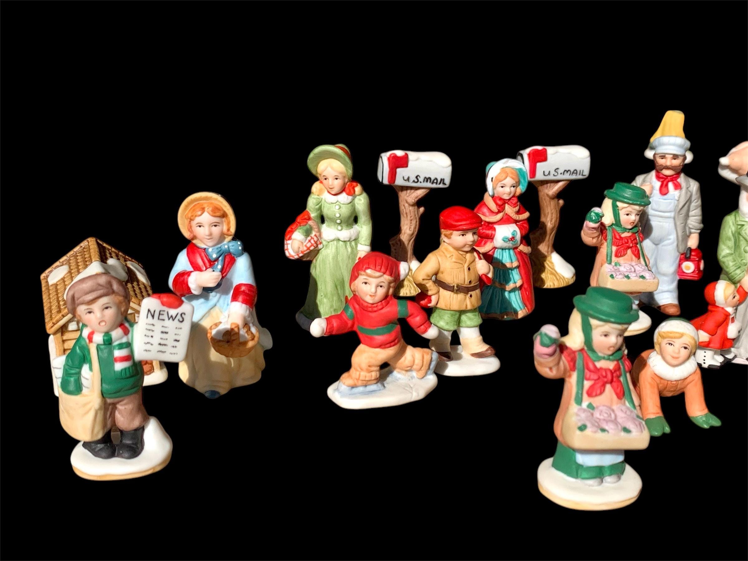 Lefton Christmas Figures Colonial Village Ceramic Holiday Decor