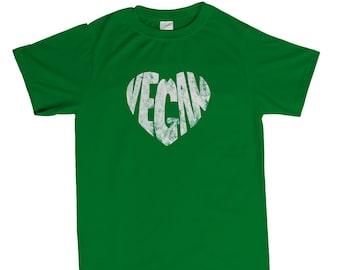 Vegan Heart T-shirt, Veganistische cadeau-ideeën, Veganistisch T-shirt