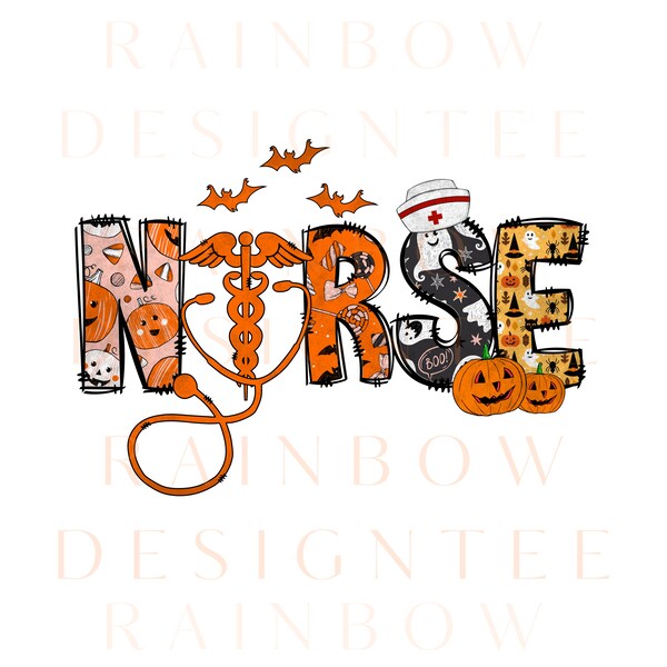 Nurse Halloween PNG, Halloween PNG, Spooky Png, Pumpkin Png, Nurse Png, Halloween Shirt Design, Sublimation Design, Png Sublimation