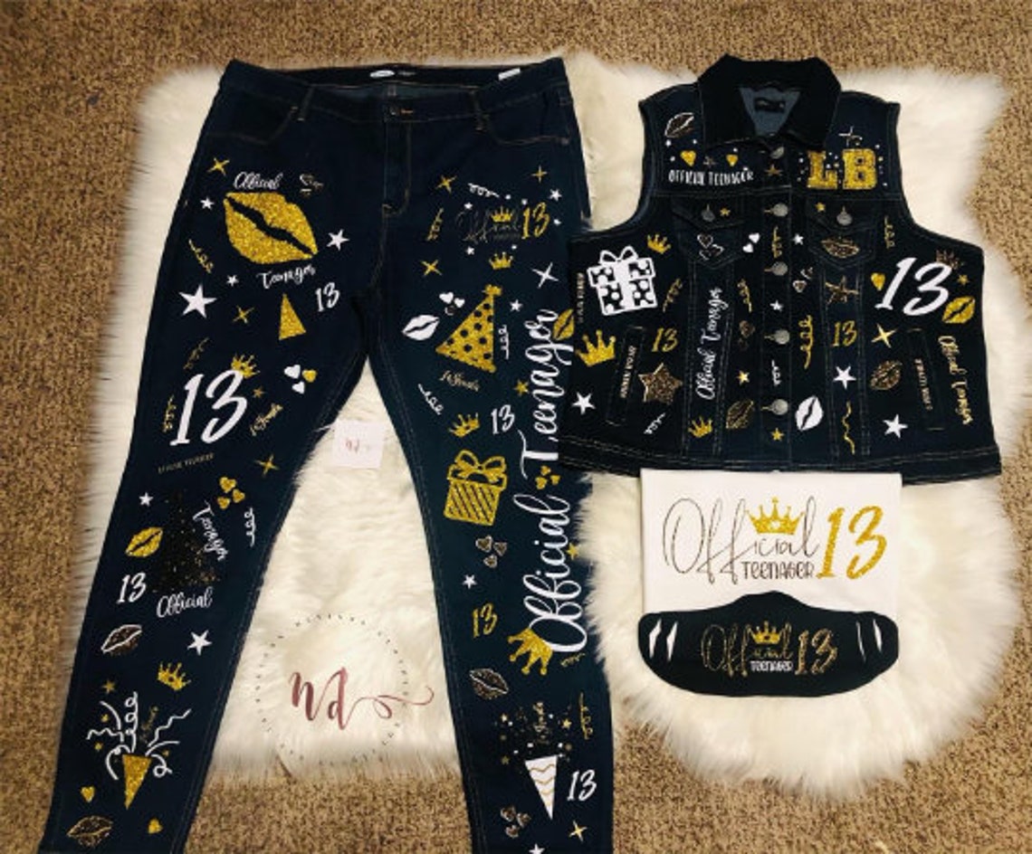 Girls Custom Birthday Pants Set Etsy