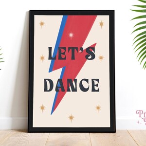 Impression des paroles de David Bowie, Let's Dance, Ziggy Stardust, typographie colorée (A4/A5)