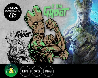 I am Groot Vector Cutout, Vinyl Decal SVG PNG EPS (Digital Download)