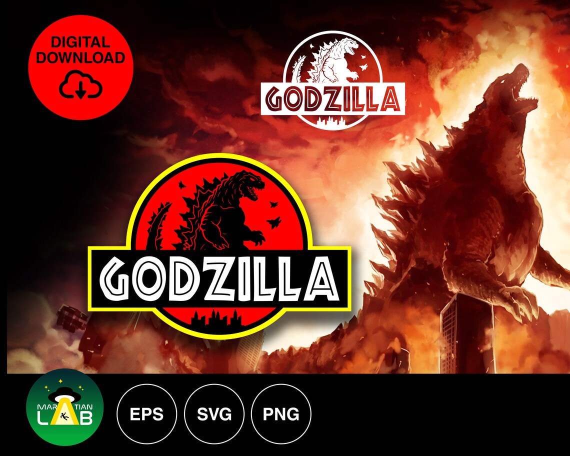 Godzilla Signage Vector Godzilla Roar Vector | Decal | Stencil Cricut SVG, EPS & PNG File Ready ...