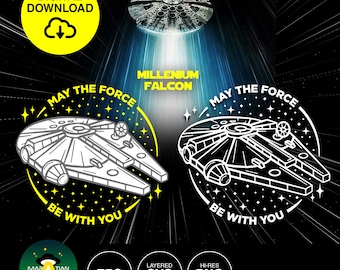 Millennium Falcon Vector | Decal | Stencil Cricut SVG, EPS & PNG file ready for download!!