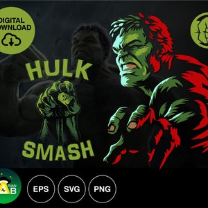 Hulk Smash Digital Decal / Stencil / Vector / Cut Out con archivo SVG, PNG & EPS listo para descargar!!