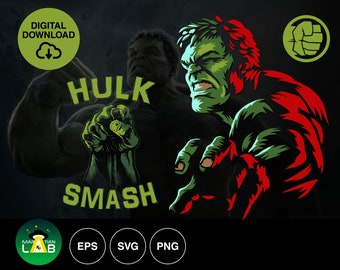 Hulk Smash Vector Cut File | SVG, PNG, EPS (Digital Download)