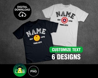 Personalized Text Superhero-inspired T-Shirt PNG Digital Download