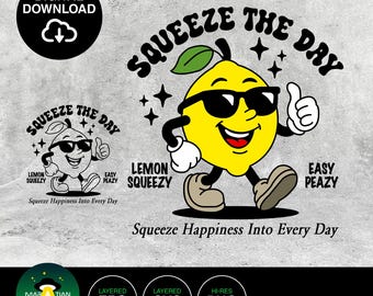 Easy Peasy Lemon Squeezy Vector | Decal | Stencil Cricut SVG, EPS & PNG file ready for download!!