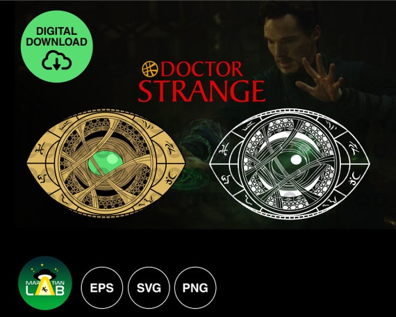 Dr Strange Eye of Agamotto Vector Stencil (SVG, PNG, EPS Digital