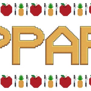 PPAP Pen Pineapple Apple Pen Music Video Small Quote Cross Stitch Pattern Chart Graph