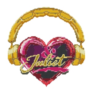 The Musical &quot;& Juliet&quot; Logo Cross Stitch Pattern Graph Chart