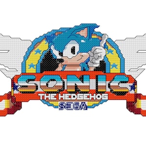 Sonic the Hedgehog Title Screen Cross Stitch Pattern Chart Graph