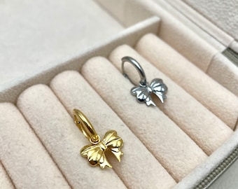 Knot hoop earrings, small hoop earrings, knot pendant, women's jewelry