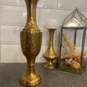 Tall brass vase - vintage brass vase - extra tall brass vase- vintage brass decor - brass vase - home decor - vintage decor - gift ideas