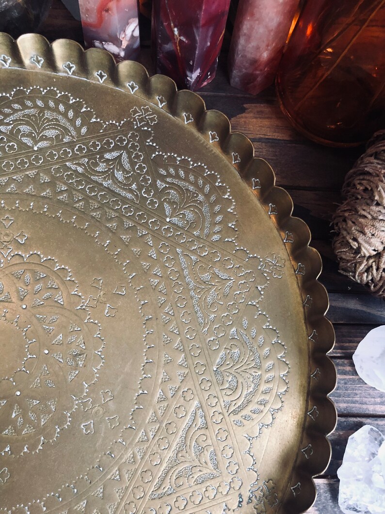 Vintage Brass Tray Extra Large Brass Serving Tray Vintage Etsy