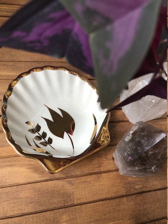 seashell dish - vintage seashell dish - jewelry s… - image 1