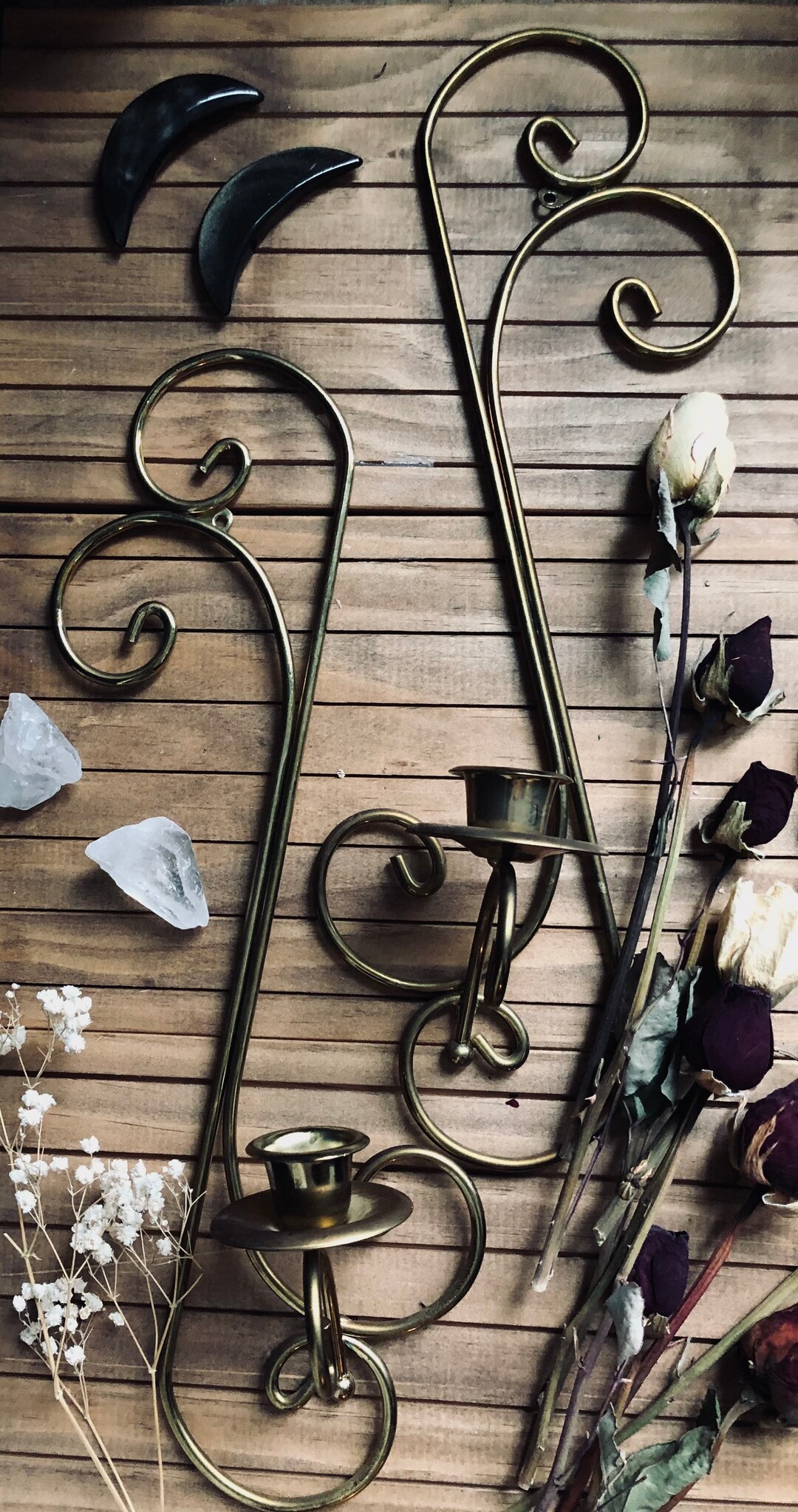 Brass Wall Candle Holders Vintage Brass Wall Candle Sconces Ornate