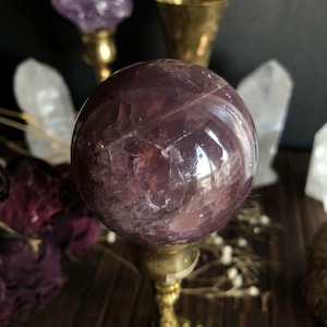 Lavender rose quartz sphere - lavender star rose quartz crystal - purple rose quartz sphere - star rose quartz crystal