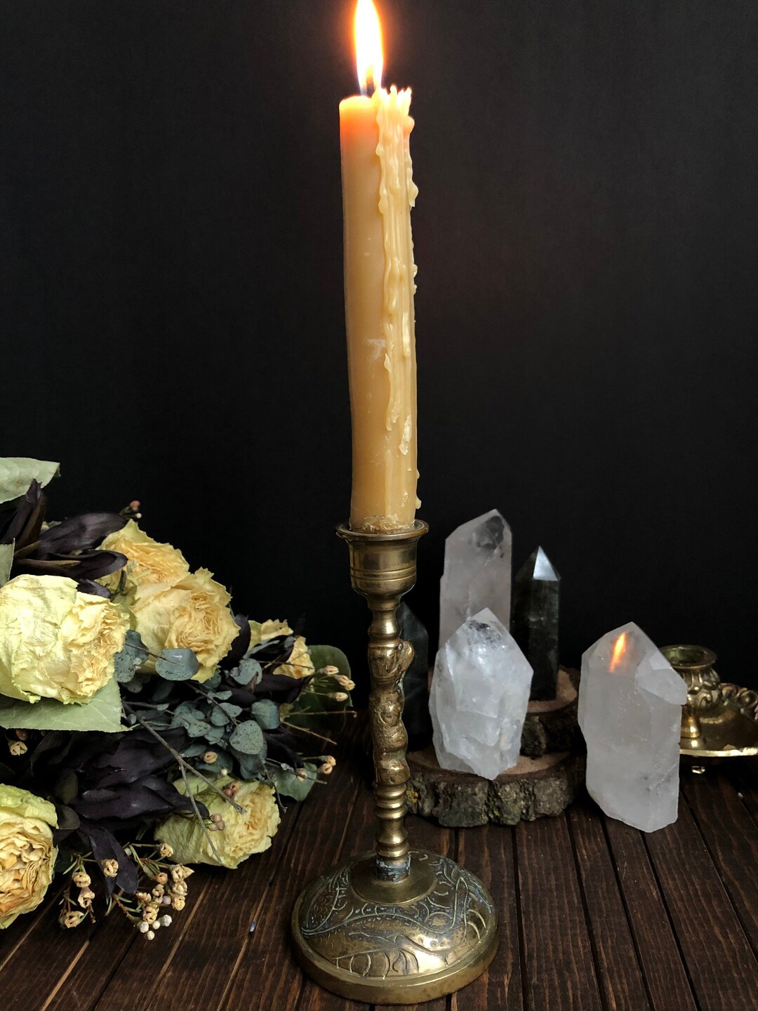 Vintage Brass Dragon Candle Stick Holder Brass Candlestick Holders Gold