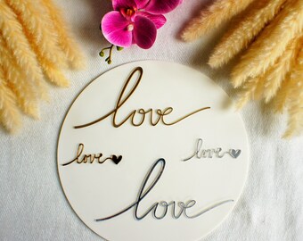 LOVE acrylic glass / dial / gold / silver