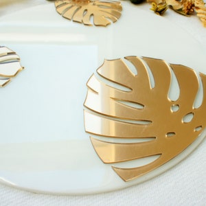 Monstera Leaf Acrylic Glass/Wall Clock/Resin Clock/Resin/Epoxy Resin/Mirror Plastic/Clock Face