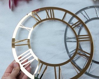 Clock Face SILVER 30 cm / Dial / Acrylic Glass