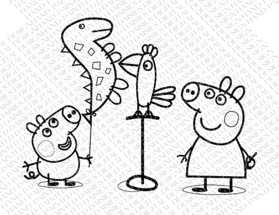 Drawings To Paint & Colour Peppa Pig - Print Design 005