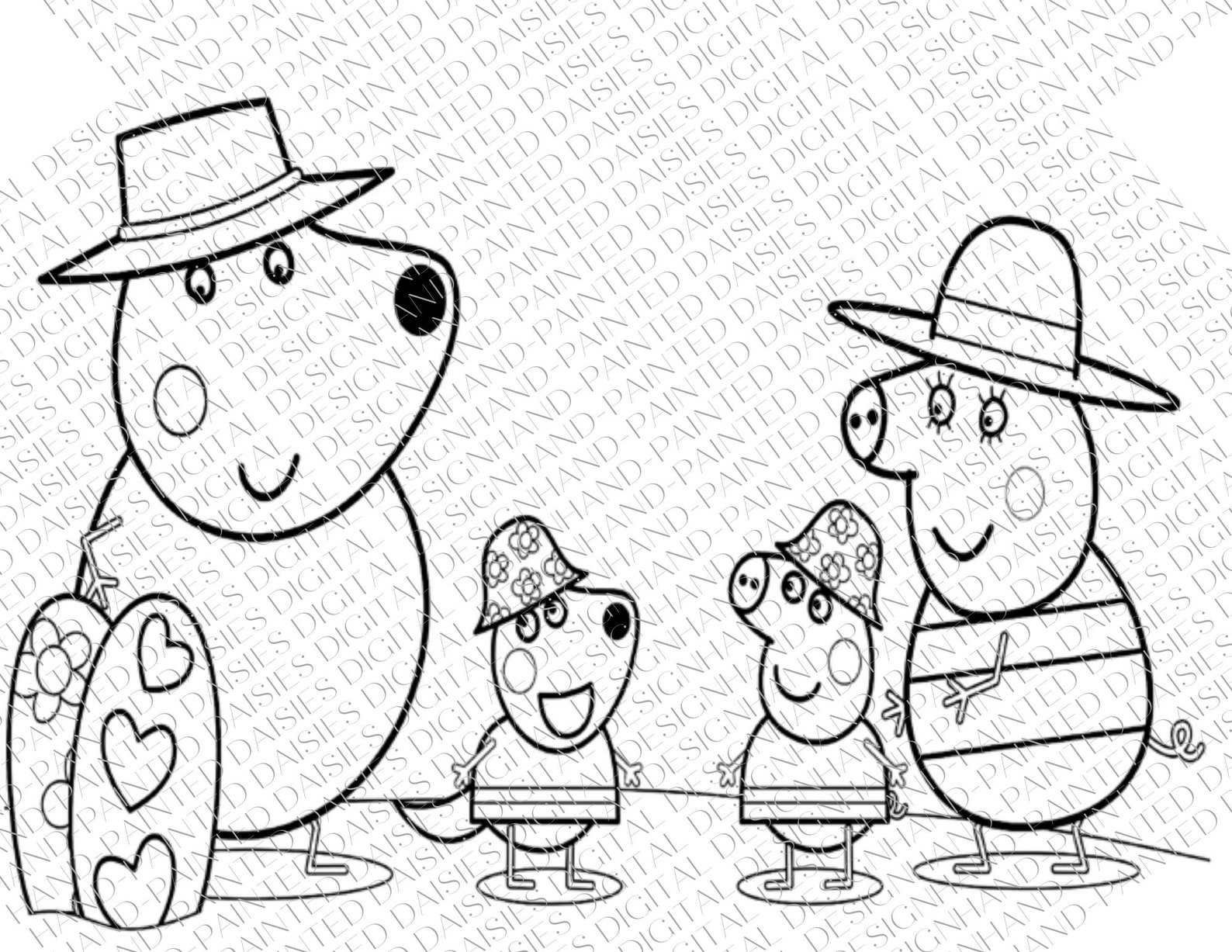 40 Peppa Pig Coloring Pages Etsy Australia
