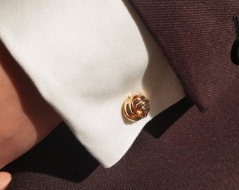 1 Pair Gold Knot Cufflinks | Valentines Gift | Love Knot | Father Of The Bride Gift