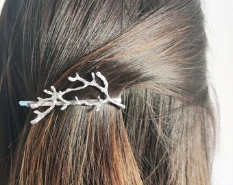 Gold Antler Hairpin | Tree Branch Silver Hairpin  | Twigs Hair Clips | Gift For Her