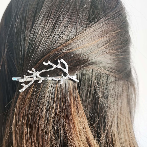 Gold Antler Hairpin | Tree Branch Silver Hairpin  | Twigs Hair Clips | Gift For Her