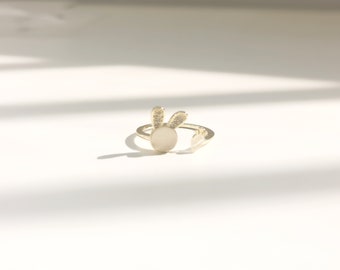 Opal Bunny and Carrot Ring | Rabbit Ring