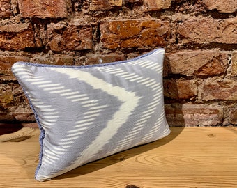 Lavender Knit and Silk Ikat Cushion Cover