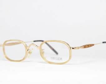 MATSUDA 10403 44-24 PG Glänzend Gold Seltenes Unikat Vintage Steampunk Brille Brille Lunettes Occhiali Bril Glasögon Gafas LSE09