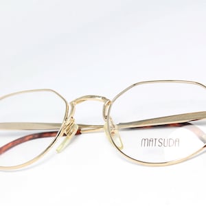 MATSUDA 2867 PG 48-21 Shiny Gold Rare Unique Original Vintage Eyeglasses Frame Glasses Occhiali Lunettes Bril Gafas Glasögon LSE12
