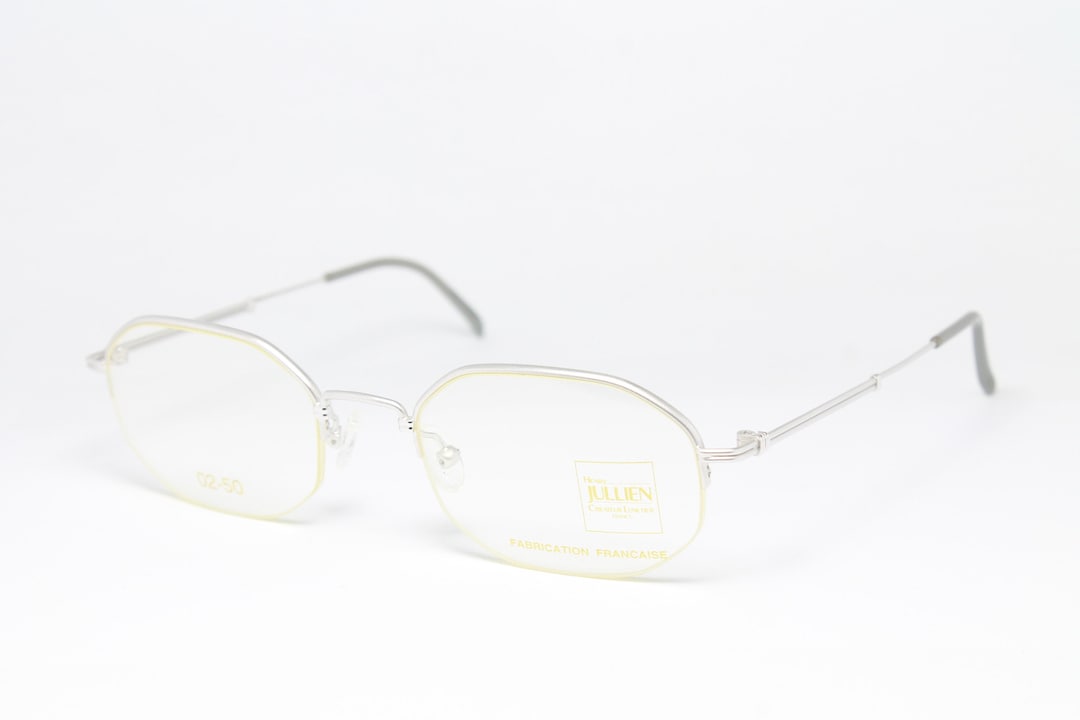 Buy HENRY JULLIEN 02-50 White Gold Filled Halfrim Rare Unique Vintage  Eyeglasses Frame Lunettes Gafas Bril Glasögon LSE14 Online in India