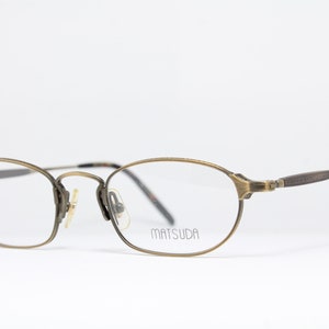 Small Original MATSUDA 10118 46-21 AG Antique Gold Rare Unique Vintage Steampunk Eyeglasses Frame Glasses ET01