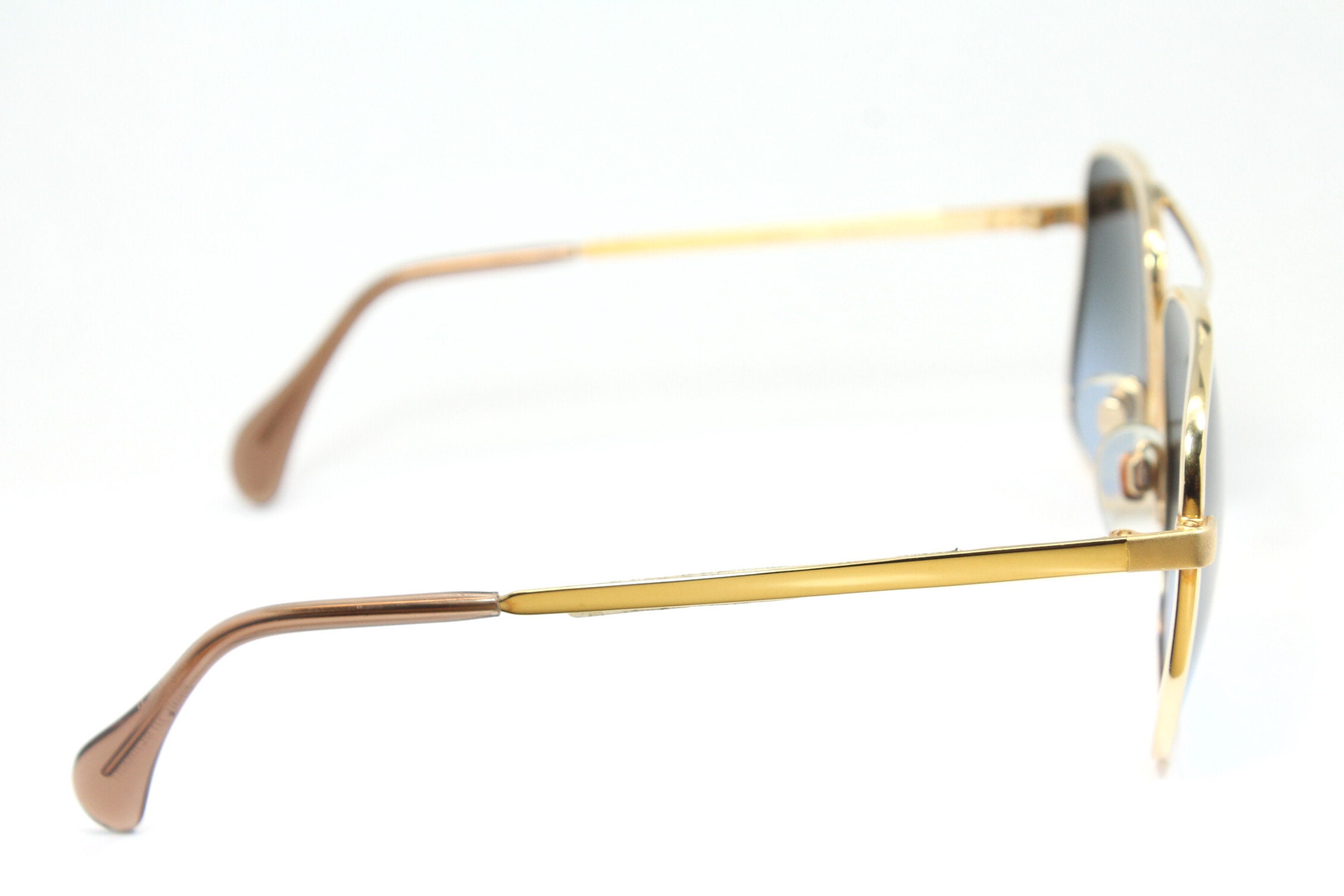 German Square 18K GP MENRAD 339 Blue Lens Rare Unique True  display picture 3