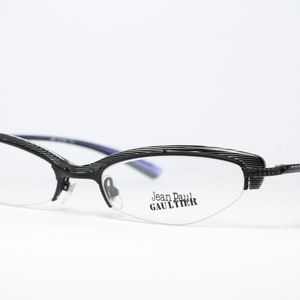 JEAN PAUL GAULTIER 55-0067 Half Rim Oversized Cateye Purple Wide Rare Unique Vintage Glasögon Eyeglasses Frame Lunettes Bril Gafas Lse01