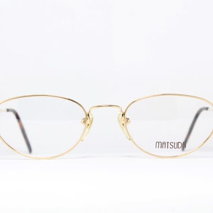 Women MATSUDA 2877 PG Shiny Gold Rare Unique Original Vintage Eyeglasses Frame Glasses Lunettes Bril Gafas Glasögon LSE01