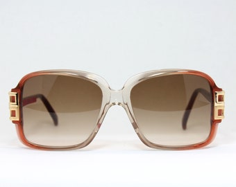 Square CAZAL 114 C.77 Brown Gradient Gold Rare Unique Original Vintage Sunglasses Lunettes Occhiali Bril Solglasögon Gafas LSE12