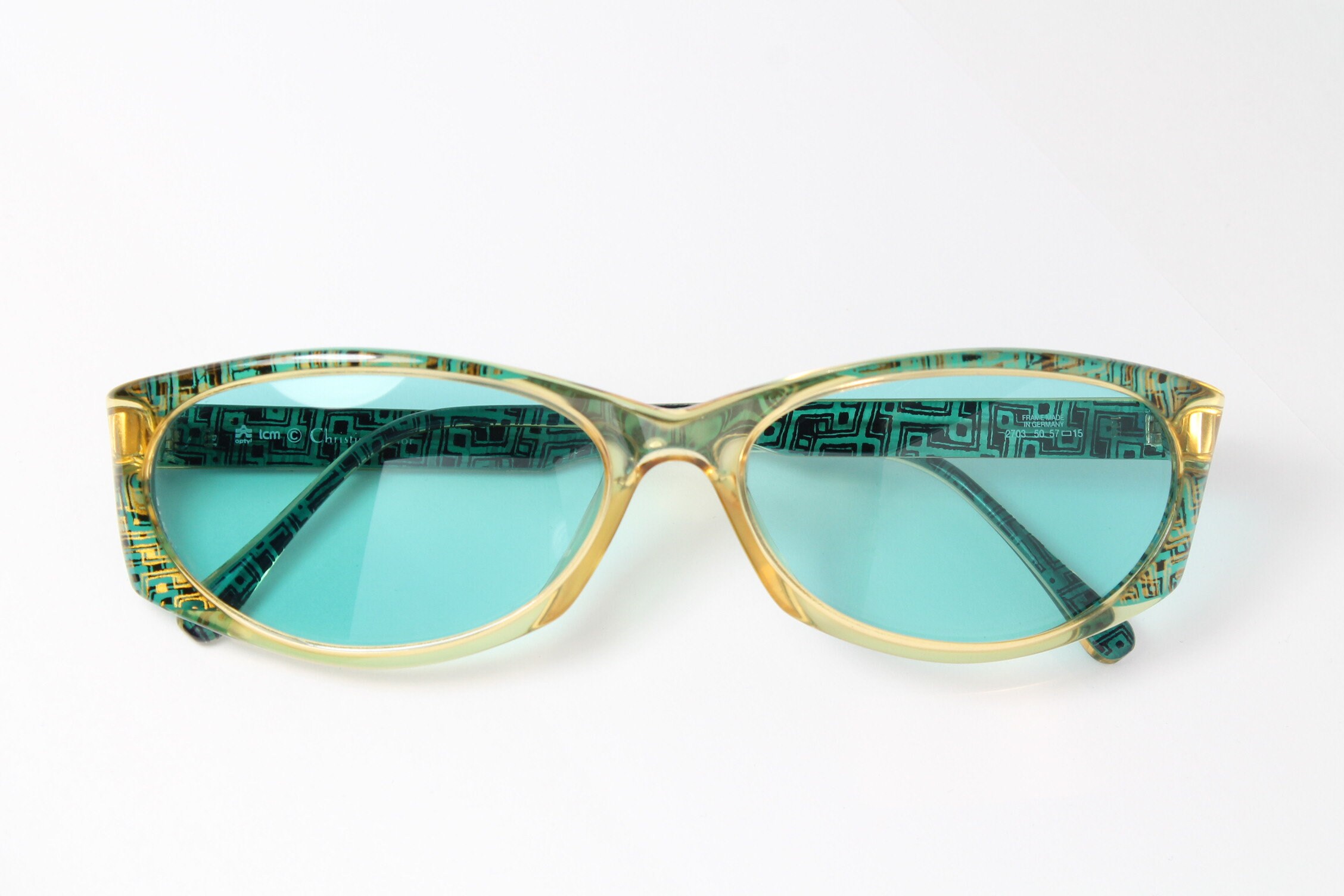 CHRISTIAN DIOR 2703 50 ターコイズ オプチル レア ユニーク トゥルー