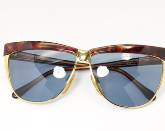 VALENTINO ヴィンテージサングラス VALENTINO Vintage Sunglasses Gold Round Tortoise Brown Frame