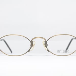 Small Narrow MATSUDA 10122 AG 46-21 Atique Gold Rare Unique Original Vintage Steampunk Eyeglasses Frame Glasses LSE04
